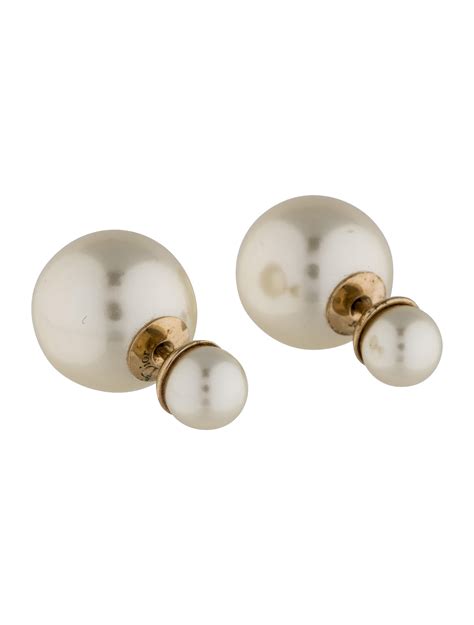 dior double pearl earrings replica|christian mise en dior earrings.